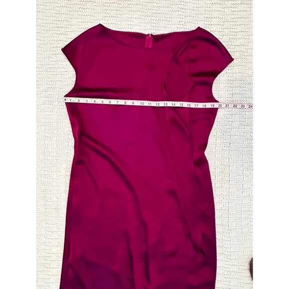 St John Liquid Satin Cap Sleeve Cocktail Dress Boysenberry 10 - Picture 8 of 10